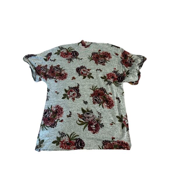 Bobeau Women's Wrap Cardigan Gray With Floral Open No Buttons Cardigan Size 1X - Picture 3 of 3